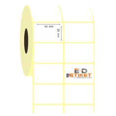 40mm x 30mm Yanyana 2'li Kuşe Etiket