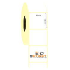 80mm x 50mm Kuşe Etiket