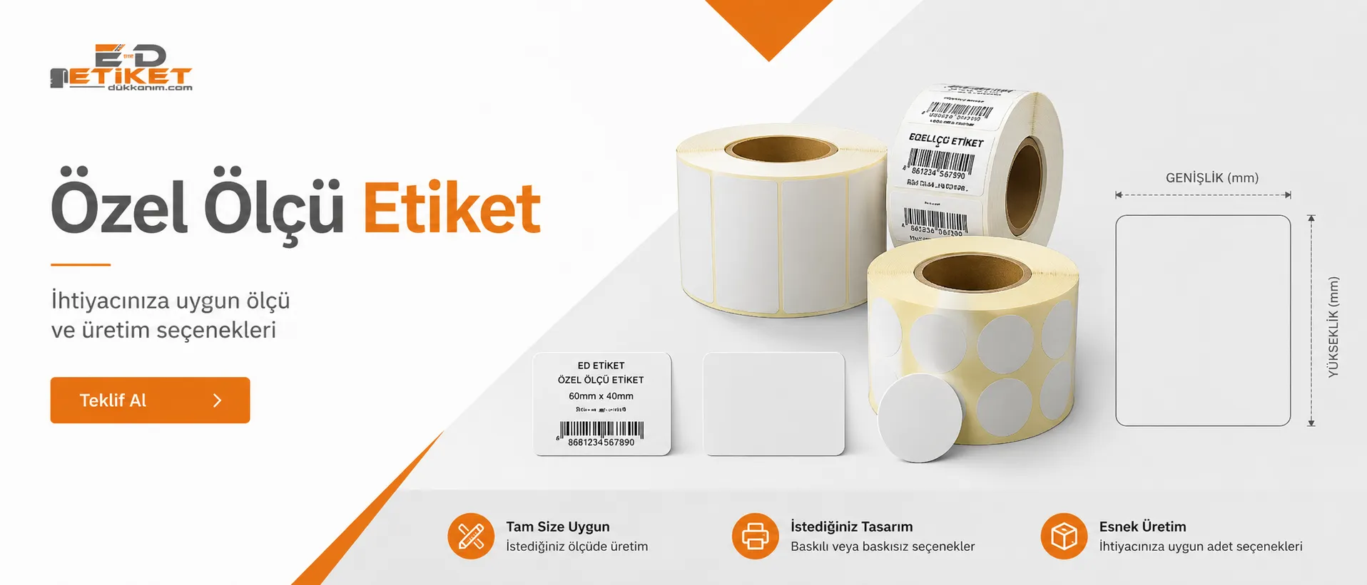 Özel ölçü etiket üretimi ve teklif alma